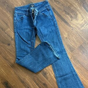 Vigoss Women's Dark Blue Boot Cut Jeans Low Rise